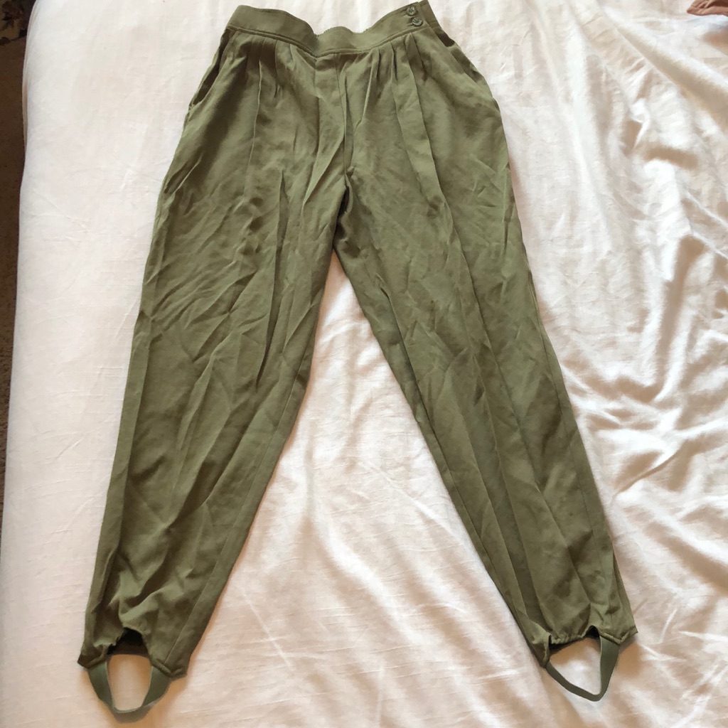 High Waisted Olive Green Pants